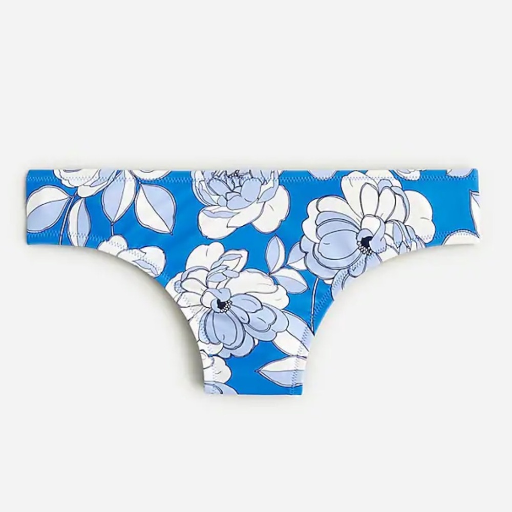 NWT 3x J Crew Hipster full-coverage bikini bottom in blue peony